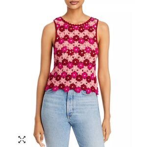 NWT Alice + Olivia Reva Flower Tank (Crochet)